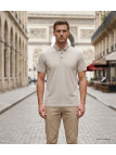 CHALLENGER RODRIGO5 : Polo manches courtes en coton organique beige