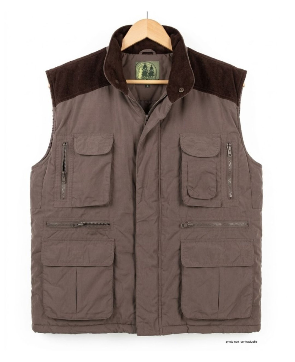 SEDETEX SH1199 - Gilet multi-poches marron chaud et léger