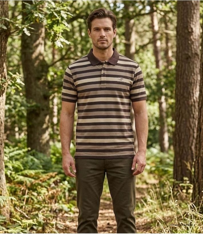 WINCHESTER RANNOCK1 - Polo manches courtes coton choco chic