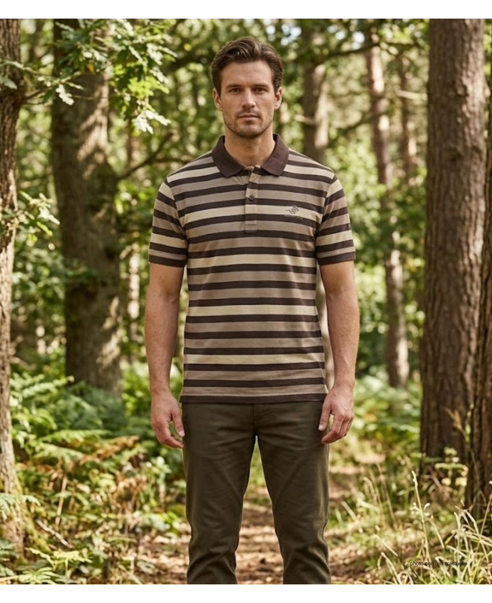 WINCHESTER RANNOCK1 - Polo manches courtes coton choco chic