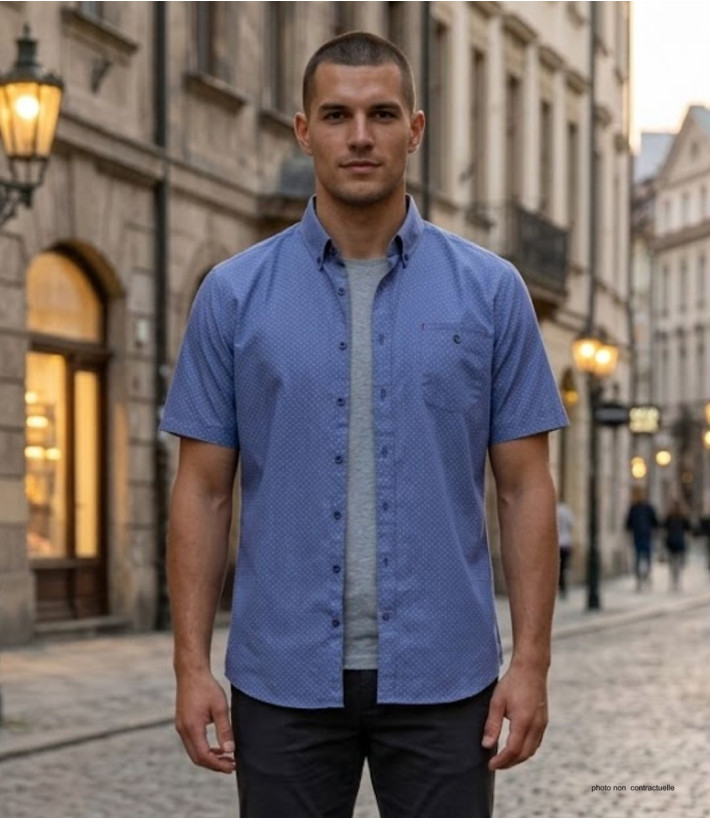 CHALLENGER TEXAS1 - Chemise Manches Courtes 100% Coton
