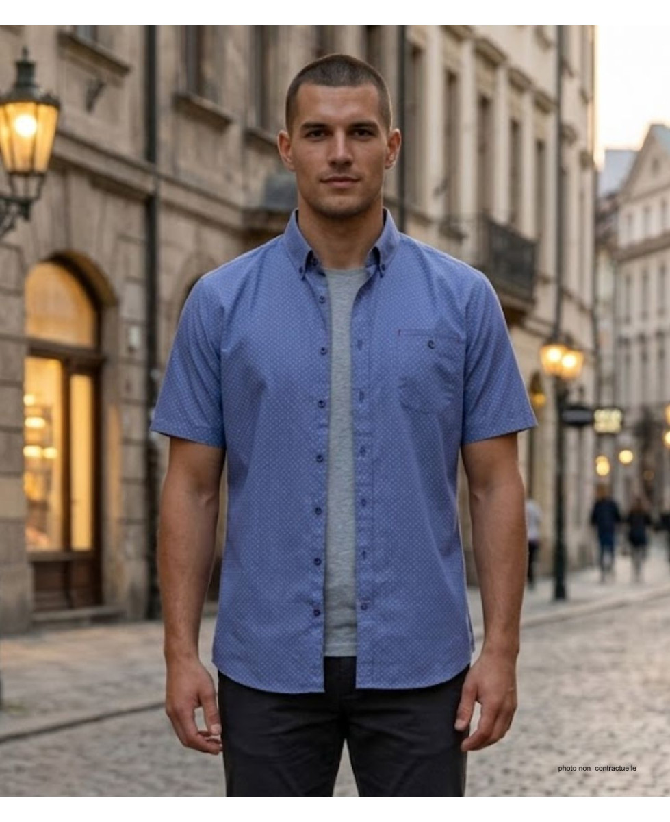 CHALLENGER TEXAS1 - Chemise Manches Courtes 100% Coton