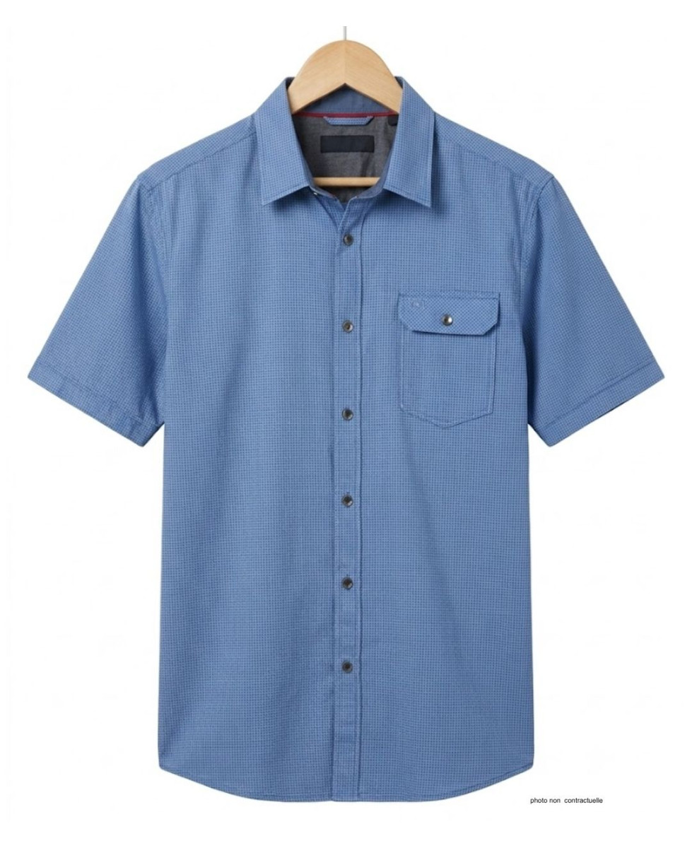 CHALLENGER TEODOR1 - Chemise Manches Courtes Homme Bleue