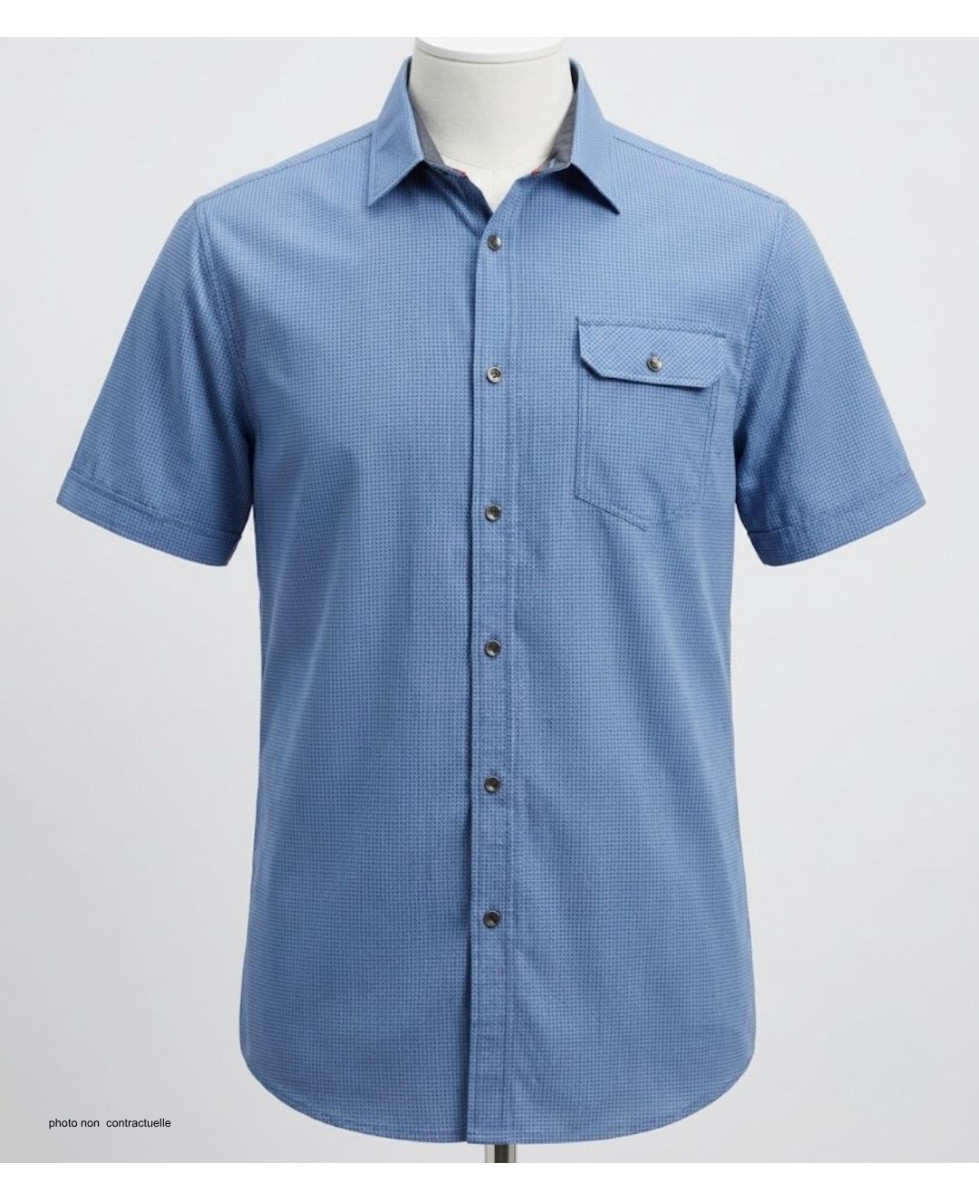 CHALLENGER TEODOR1 - Chemise Manches Courtes Homme Bleue