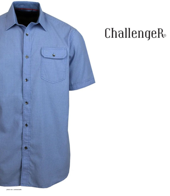CHALLENGER TEODOR1 - Chemise Manches Courtes Homme Bleue