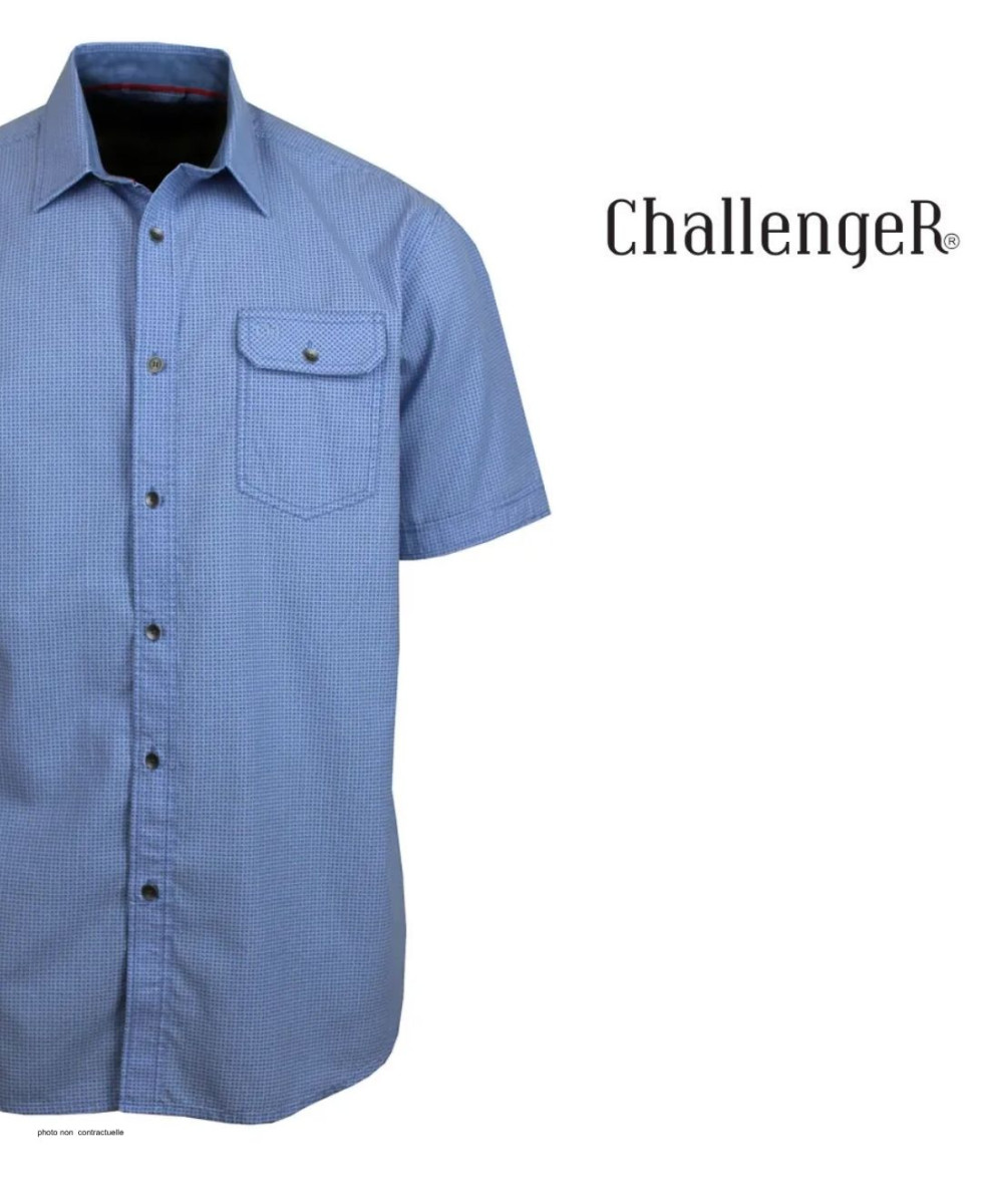 CHALLENGER TEODOR1 - Chemise Manches Courtes Homme Bleue