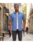 CHALLENGER TEODOR1 - Chemise Manches Courtes Homme Bleue