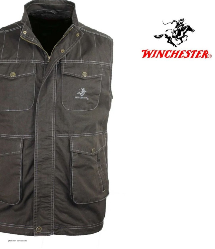 WINCHESTER JUMPER1B - Gilet Sans Manches Coton Marron Imprimé