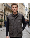 WINCHESTER JUMPER1B - Gilet Sans Manches Coton Marron Imprimé