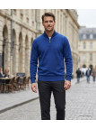 CHALLENGER PUL2005D Pull Col Montant Zippé Bleu Marine