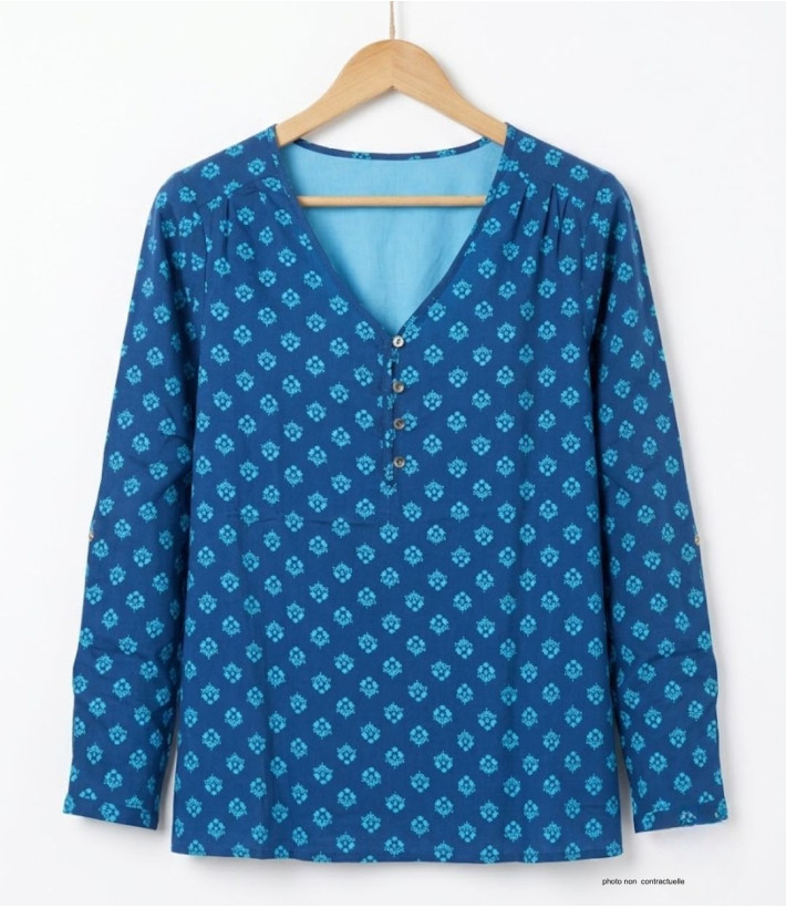 Chemisier Imprimé Femme MAYFLOWER CROISADE2 Bleu Marine