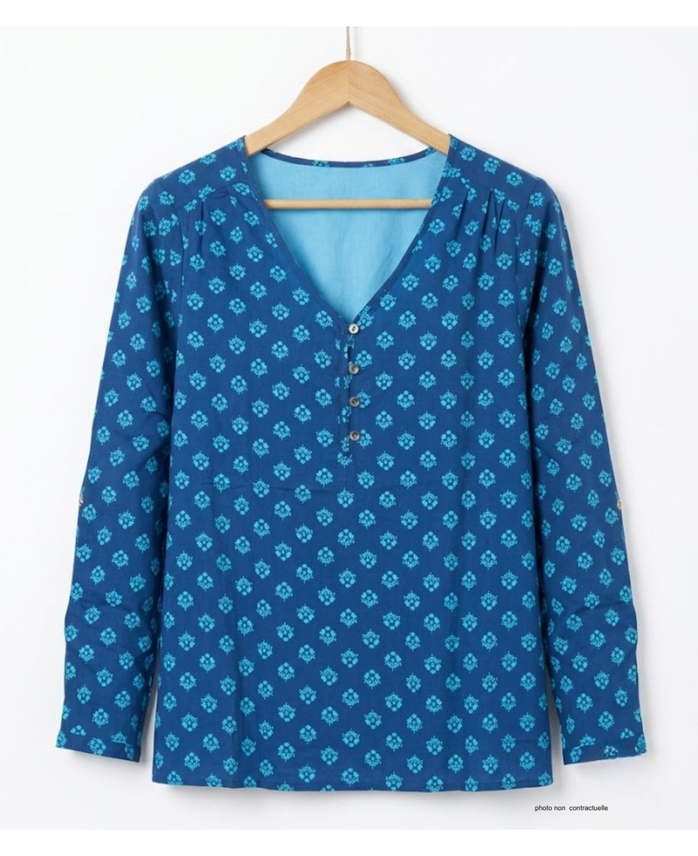 Chemisier Imprimé Femme MAYFLOWER CROISADE2 Bleu Marine