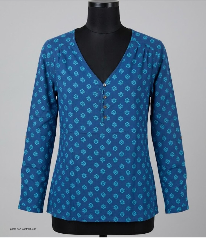 Chemisier Imprimé Femme MAYFLOWER CROISADE2 Bleu Marine