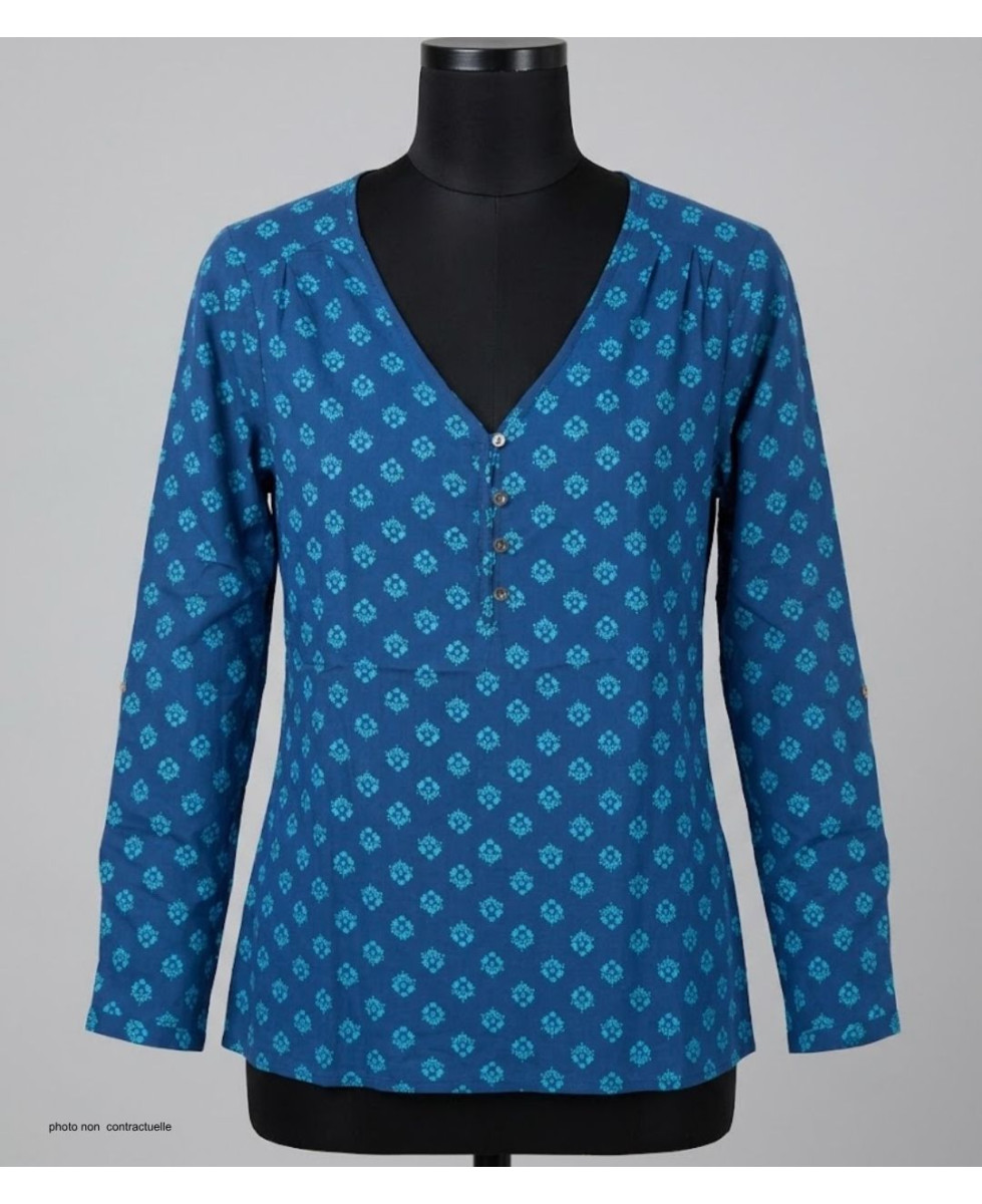 Chemisier Imprimé Femme MAYFLOWER CROISADE2 Bleu Marine