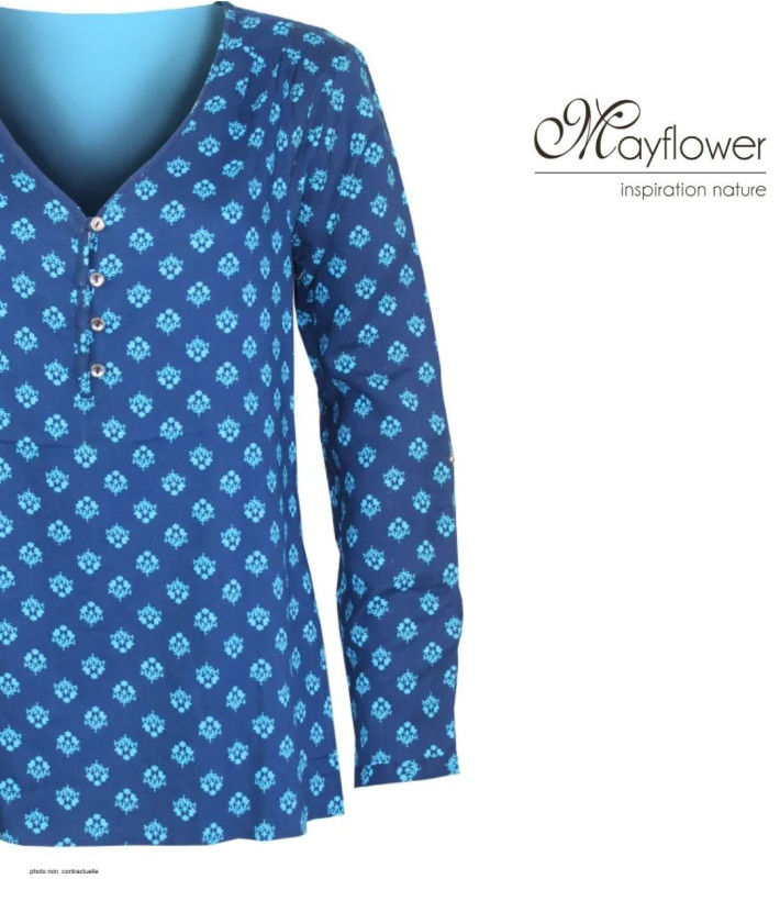 Chemisier Imprimé Femme MAYFLOWER CROISADE2 Bleu Marine