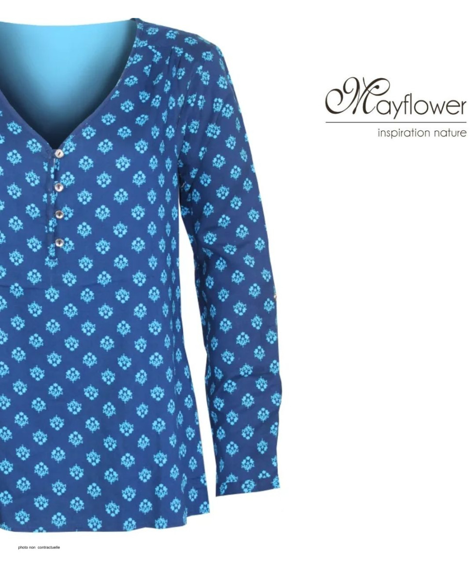 Chemisier Imprimé Femme MAYFLOWER CROISADE2 Bleu Marine