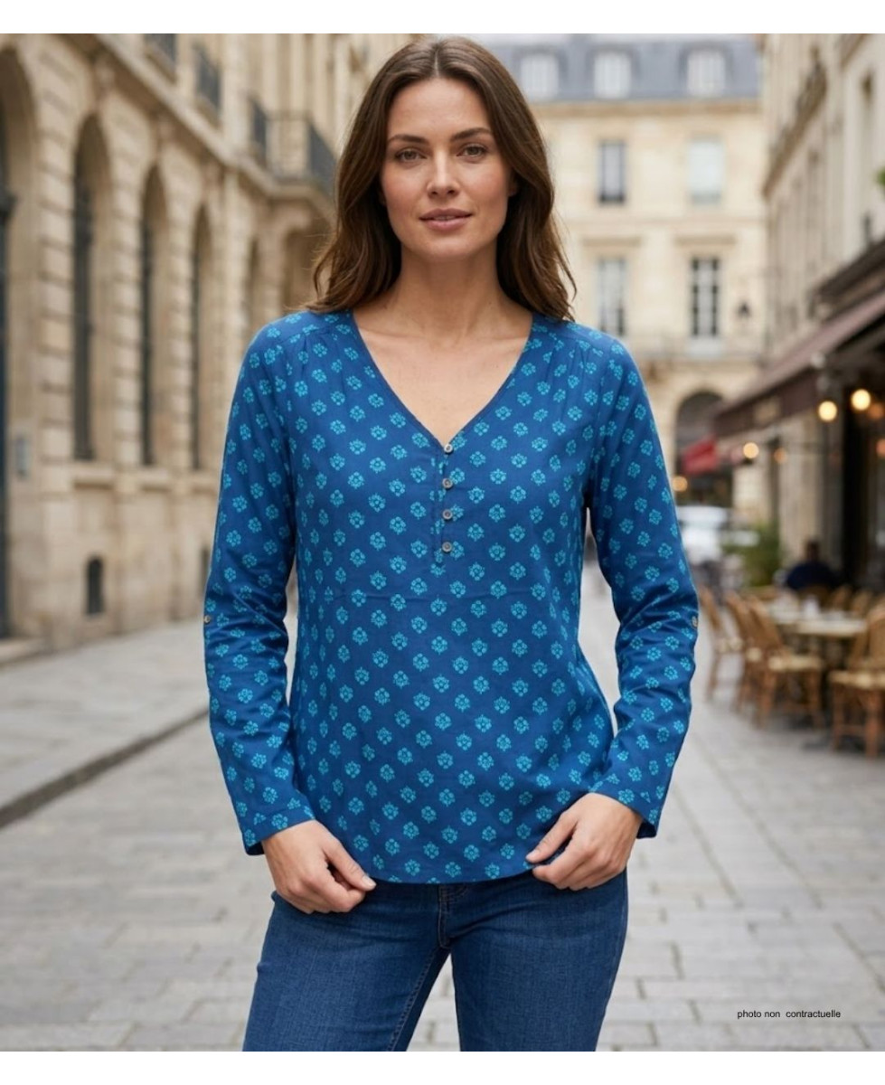 Chemisier Imprimé Femme MAYFLOWER CROISADE2 Bleu Marine
