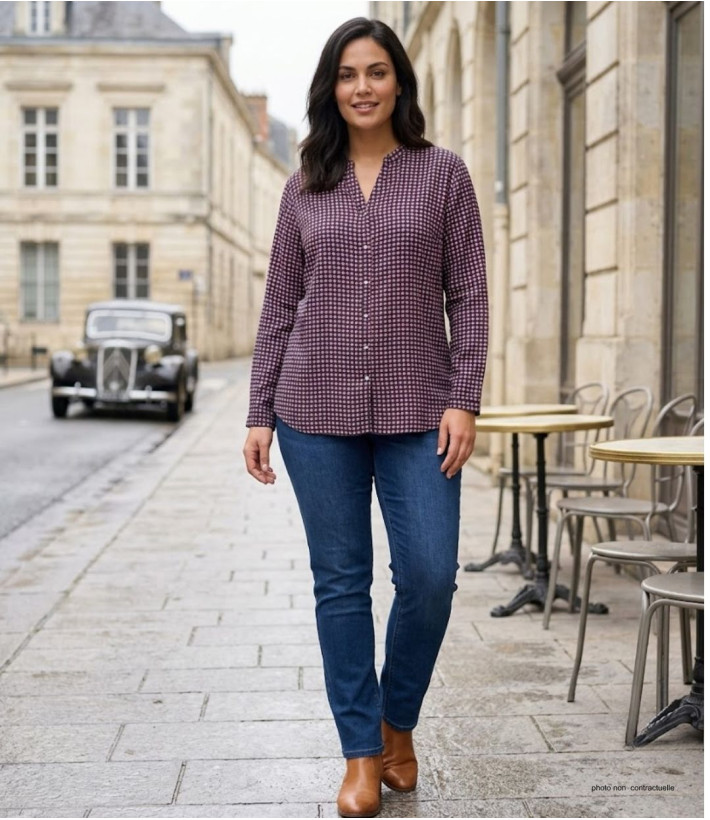 Chemisier Imprimé Femme MAYFLOWER CELESTE1 Noir/Rouge