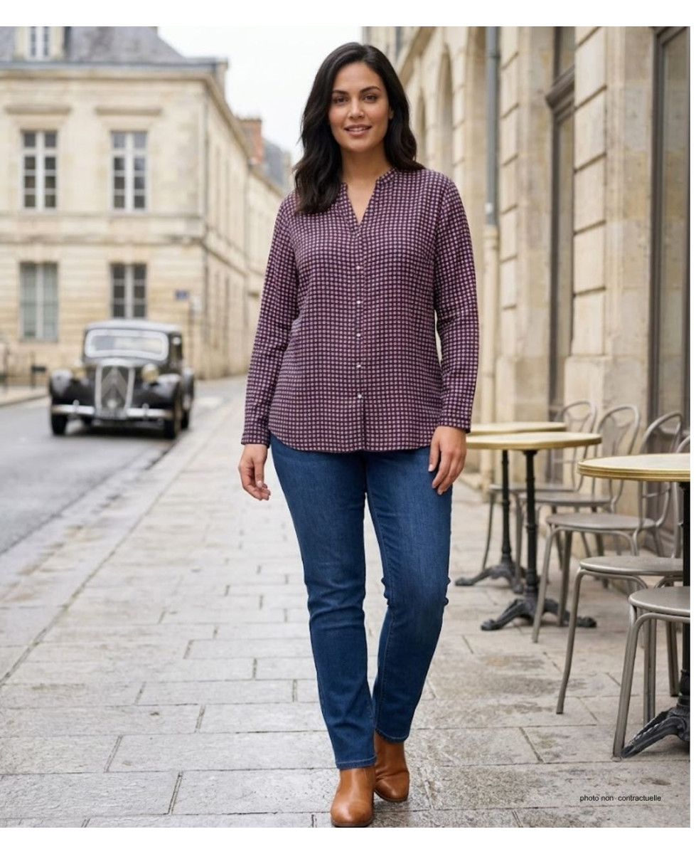 Chemisier Imprimé Femme MAYFLOWER CELESTE1 Noir/Rouge