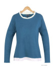 Pull Uni 2-en-1 Femme PULF2004A Effet Chemise