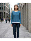 Pull Uni 2-en-1 Femme PULF2004A Effet Chemise