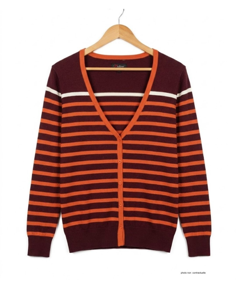 Gilet 100% Coton Femme MAYFLOWER CALVI1C Marron
