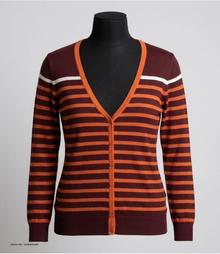 Gilet 100% Coton Femme MAYFLOWER CALVI1C Marron