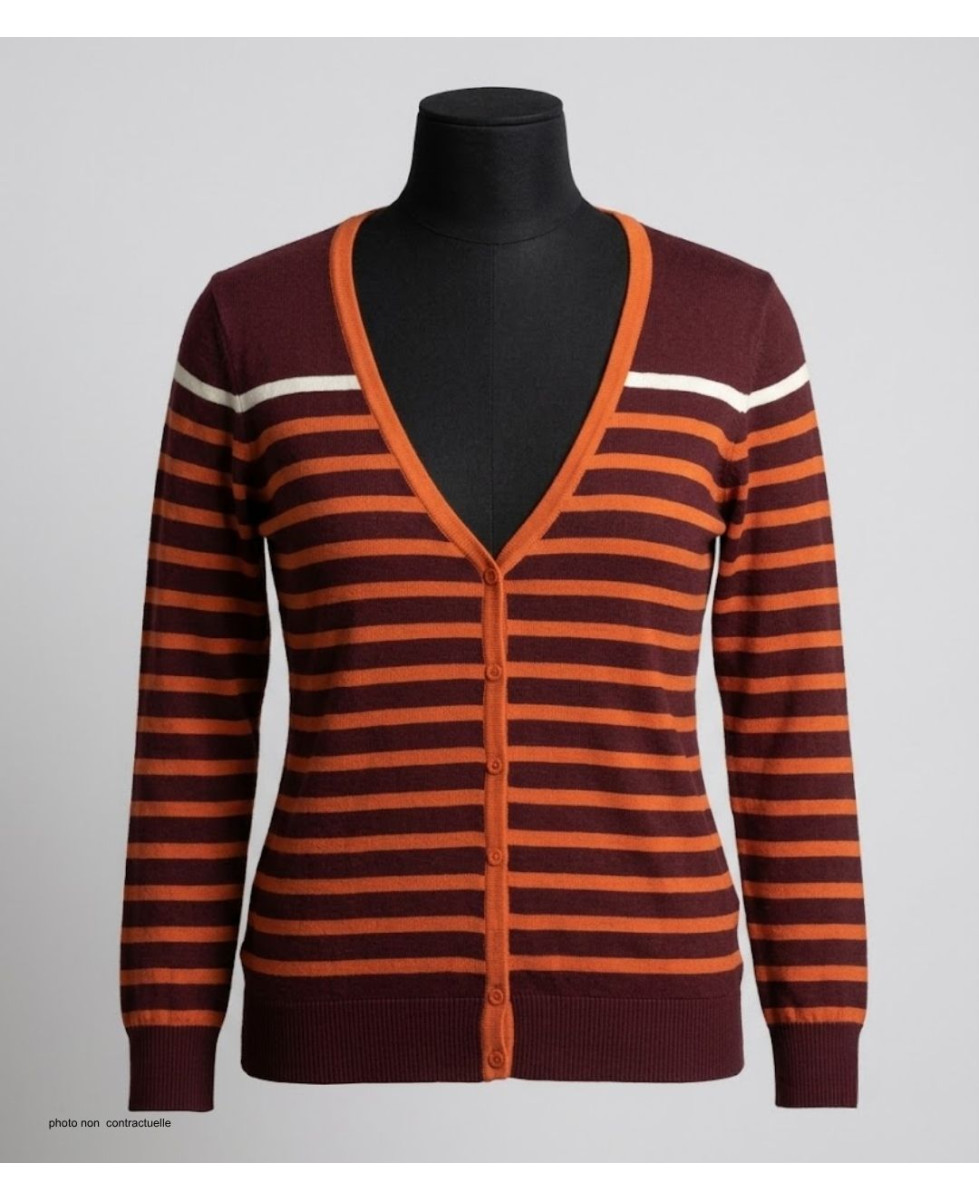 Gilet 100% Coton Femme MAYFLOWER CALVI1C Marron