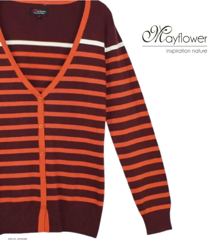 Gilet 100% Coton Femme MAYFLOWER CALVI1C Marron