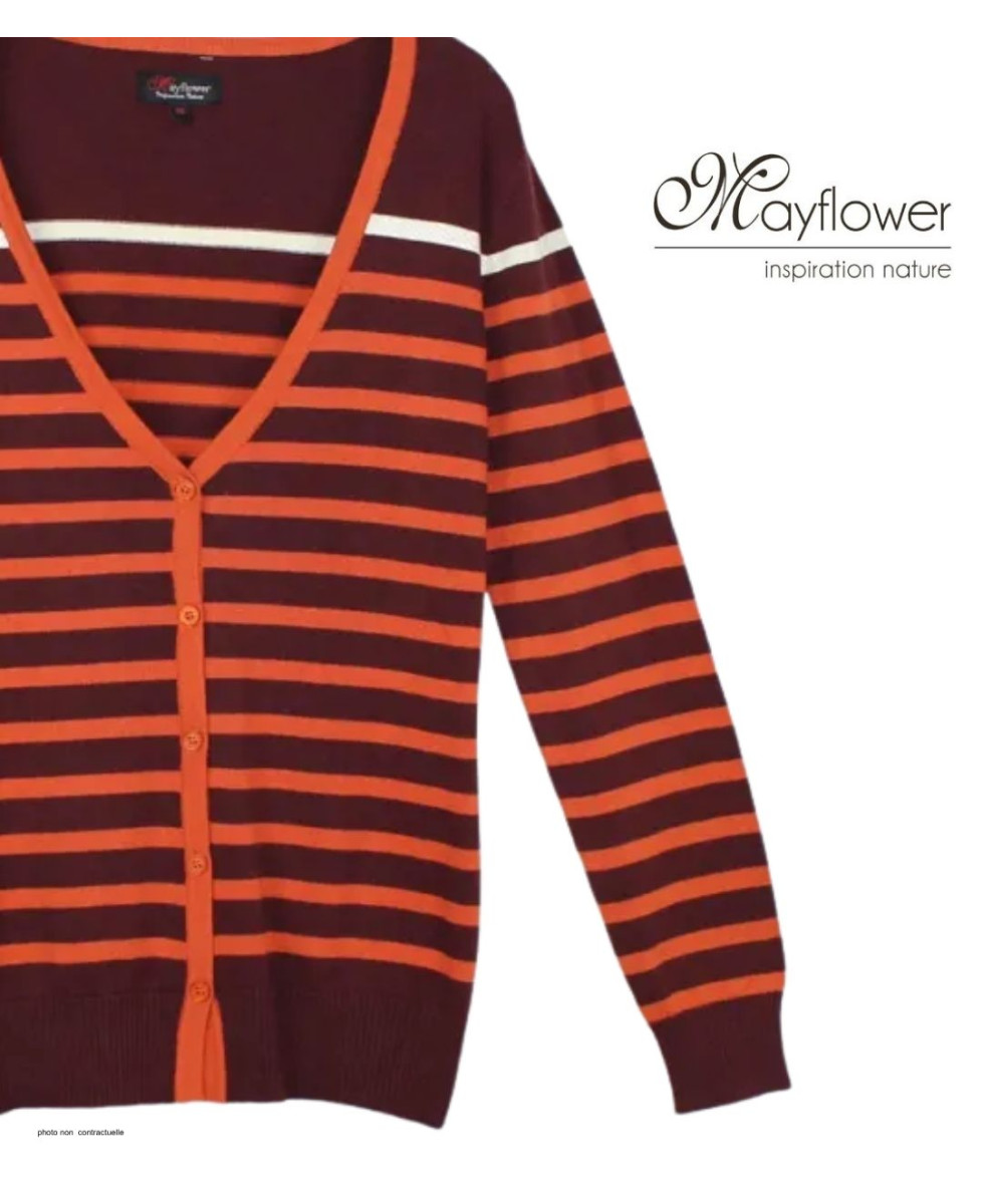 Gilet 100% Coton Femme MAYFLOWER CALVI1C Marron