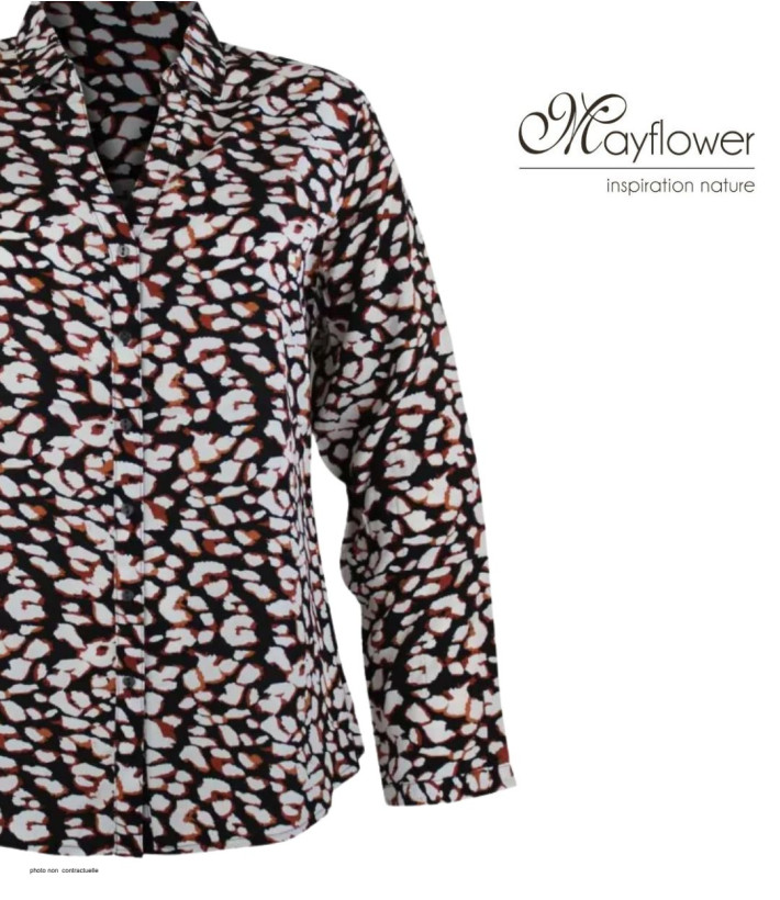 Chemisier Imprimé Femme MAYFLOWER MINO1 Manches Longues