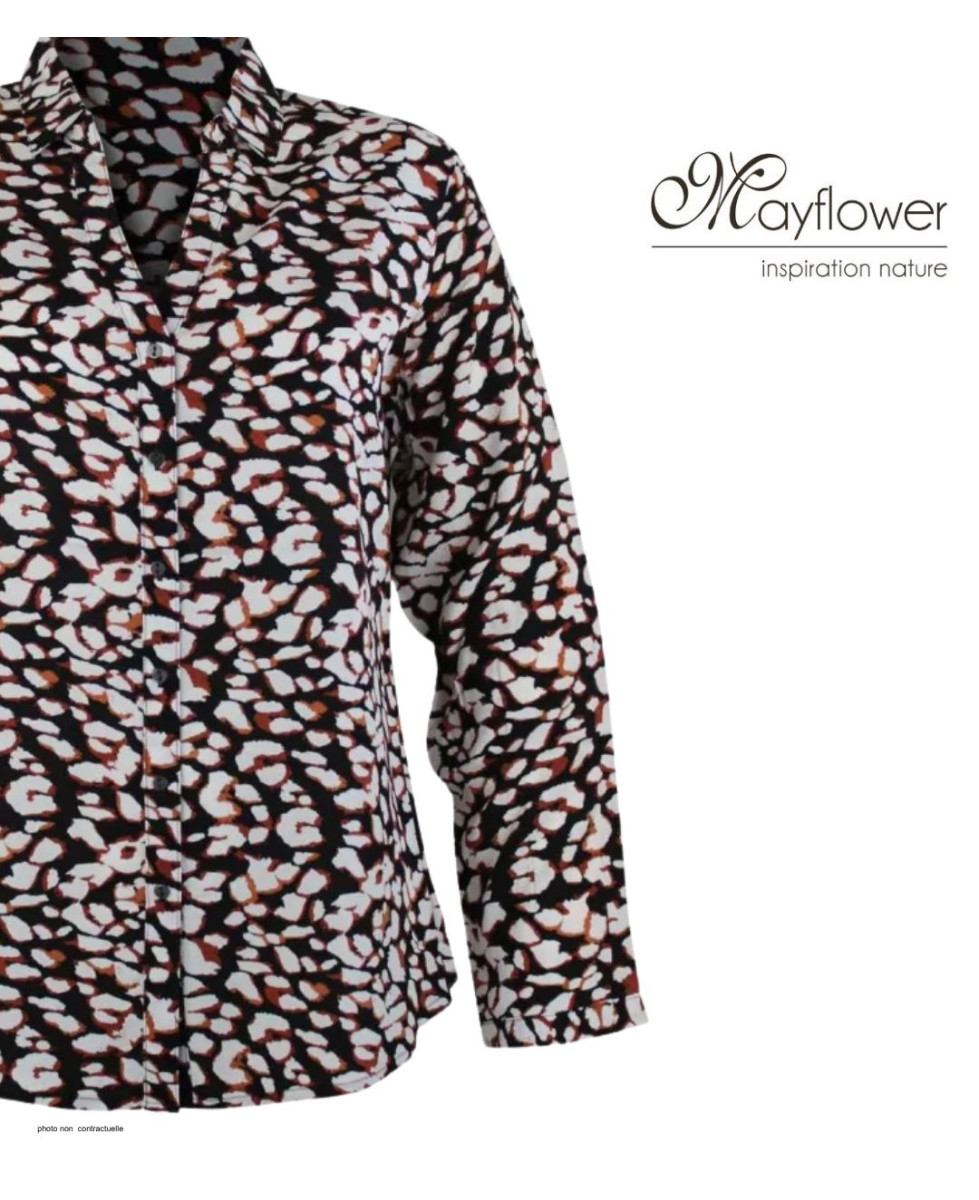 Chemisier Imprimé Femme MAYFLOWER MINO1 Manches Longues