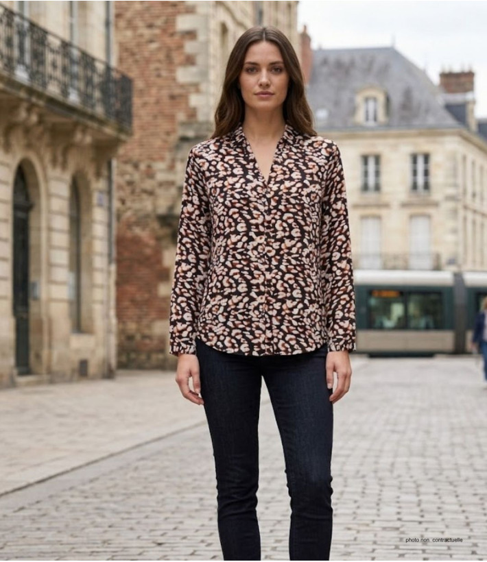 Chemisier Imprimé Femme MAYFLOWER MINO1 Manches Longues