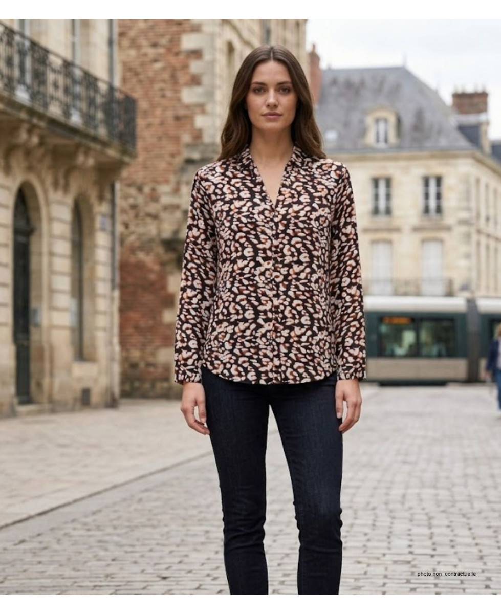 Chemisier Imprimé Femme MAYFLOWER MINO1 Manches Longues