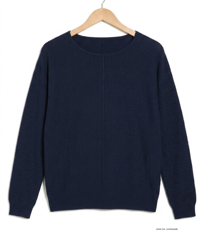 Pull Maille Fine Femme MAYFLOWER CANON2 Bleu Marine