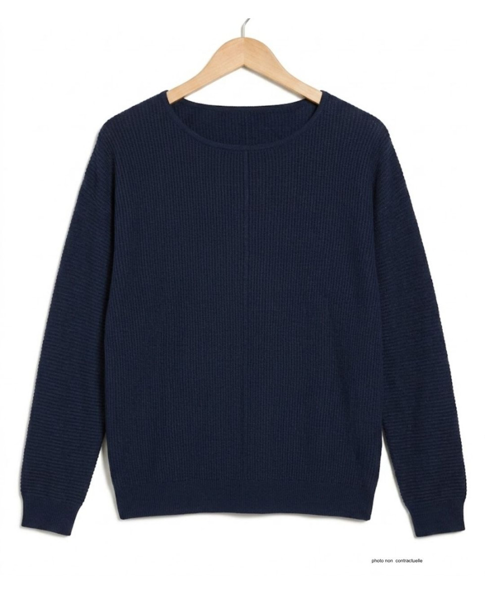 Pull Maille Fine Femme MAYFLOWER CANON2 Bleu Marine