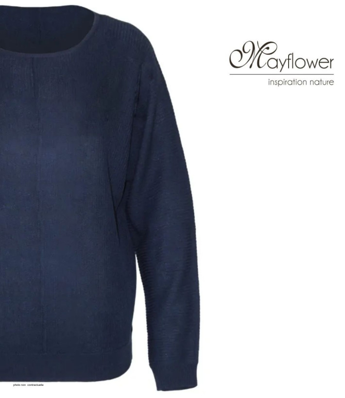 Pull Maille Fine Femme MAYFLOWER CANON2 Bleu Marine