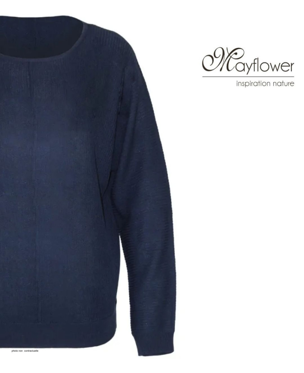 Pull Maille Fine Femme MAYFLOWER CANON2 Bleu Marine