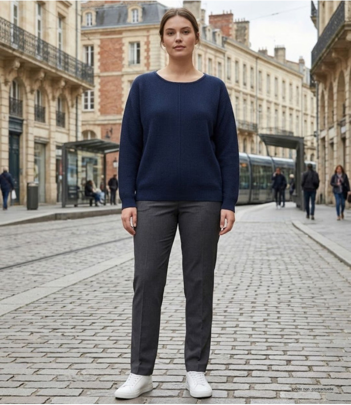 Pull Maille Fine Femme MAYFLOWER CANON2 Bleu Marine