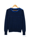 Pull Coton Stretch Femme MAYFLOWER PRAGUE2 Noir/ Bleu