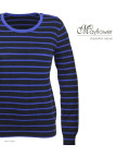 Pull Coton Stretch Femme MAYFLOWER PRAGUE2 Noir/ Bleu