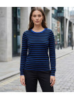 Pull Coton Stretch Femme MAYFLOWER PRAGUE2 Noir/ Bleu