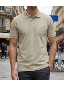 Polo CHALLENGER ROMEO1 - Manches courtes beige en maille piquée