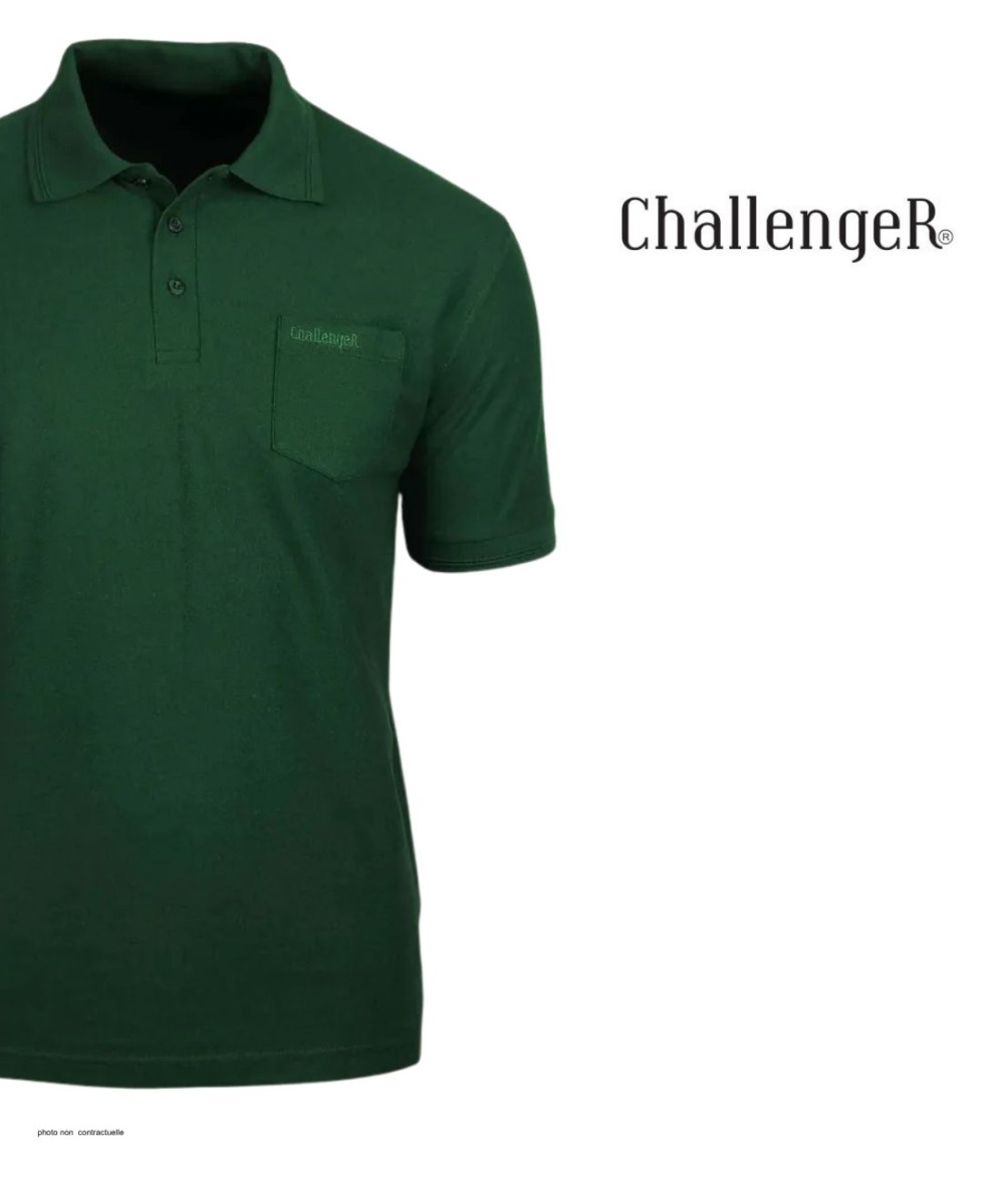 Polo CHALLENGER ROMEO2 - Manches courtes vert foncé en maille piquée