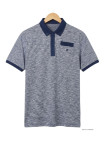 Polo CHALLENGER RUMBA2 - Manches courtes bleu mouliné 100% coton