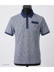 Polo CHALLENGER RUMBA2 - Manches courtes bleu mouliné 100% coton