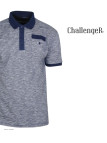 Polo CHALLENGER RUMBA2 - Manches courtes bleu mouliné 100% coton