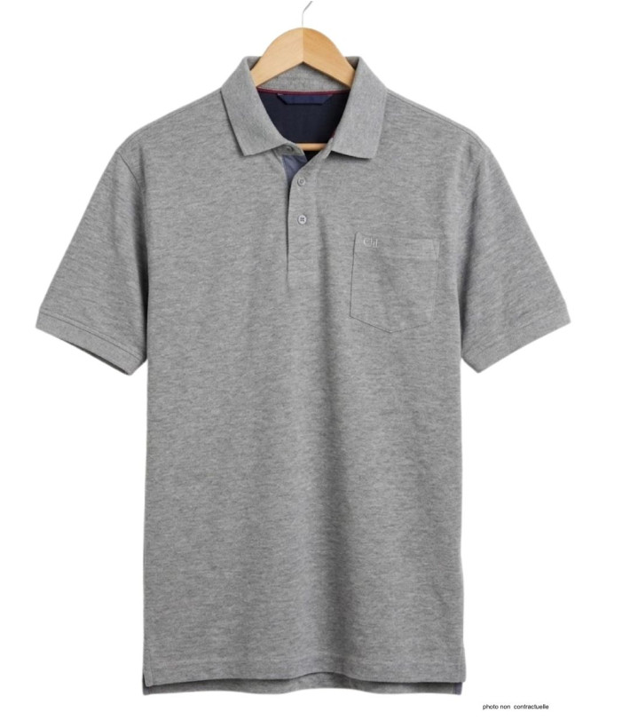 Polo CHALLENGER RUSTICO1 - Manches courtes gris chiné 100% coton