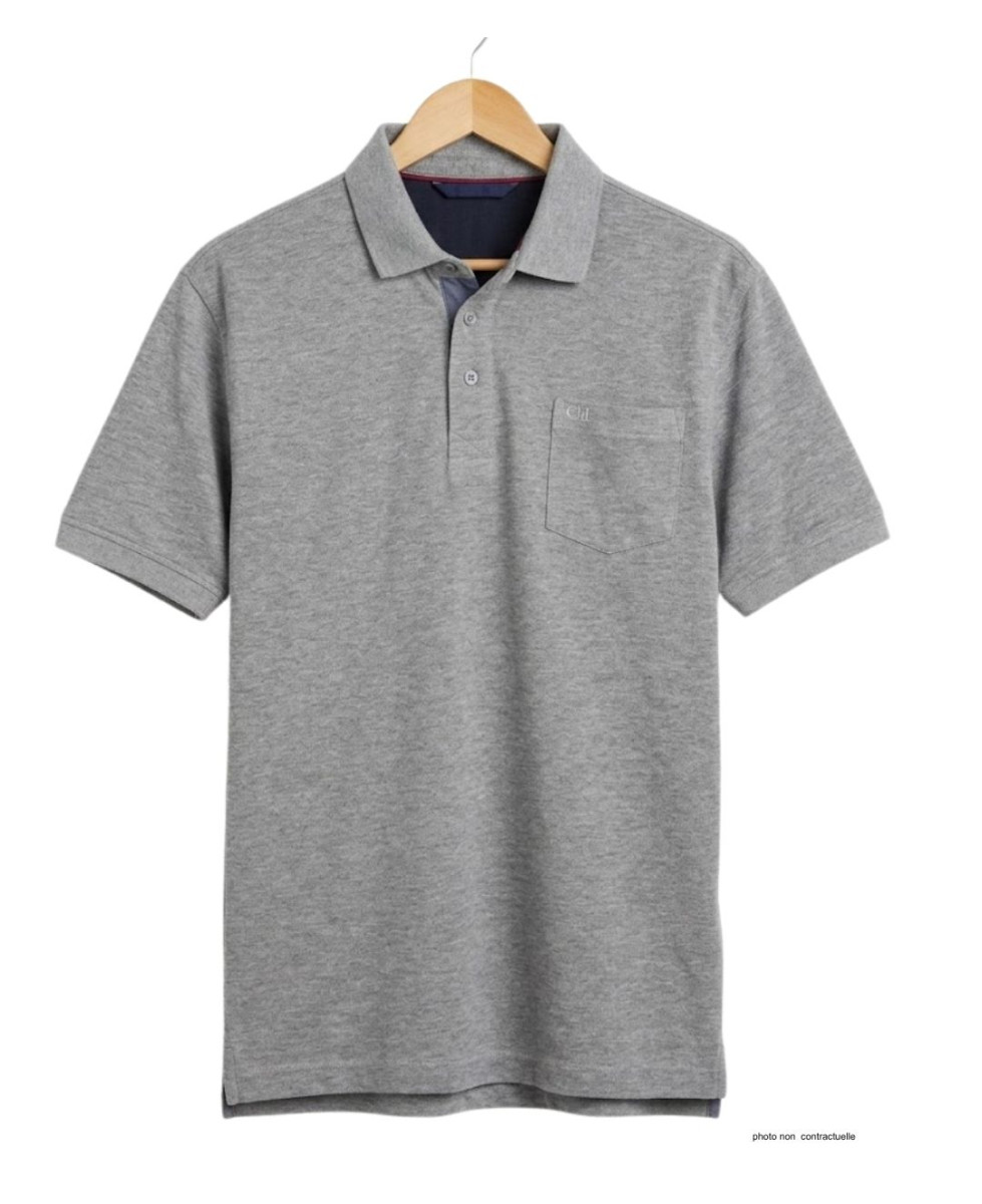 Polo CHALLENGER RUSTICO1 - Manches courtes gris chiné 100% coton