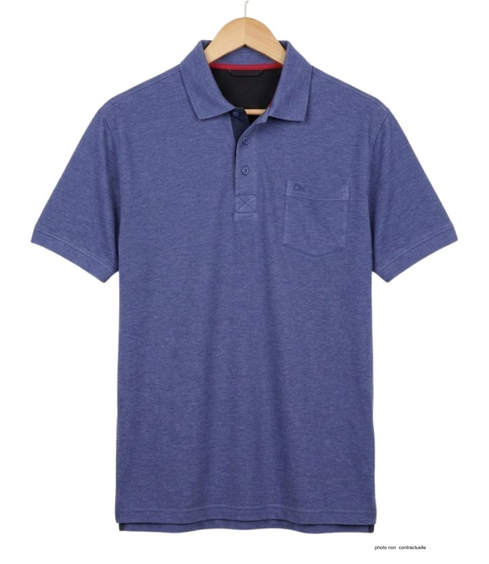 Polo CHALLENGER RUSTICO2 - Manches courtes bleu indigo 100% coton
